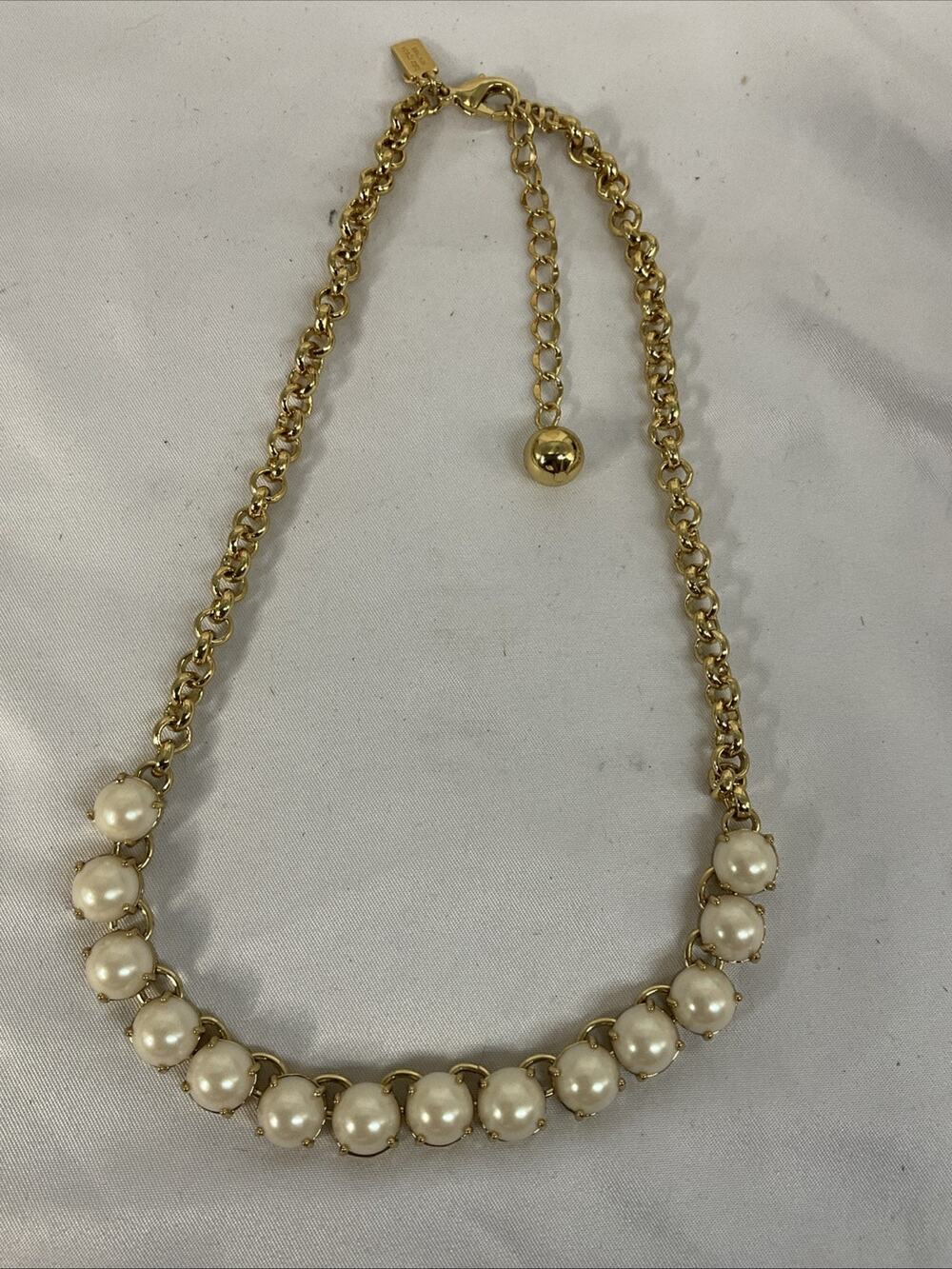 VTG VINTAGE KATE SPADE PEARL GOLD TONE NECKLACE